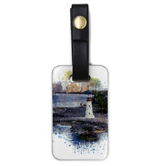 Lighthouse Art Sea Ocean Vintage Luggage Tag (one Side) by Sapixe