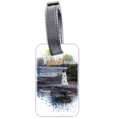 Lighthouse Art Sea Ocean Vintage Luggage Tag (two Sides) by Sapixe