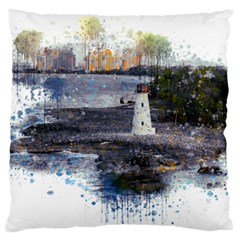 Lighthouse Art Sea Ocean Vintage Large Cushion Case (one Side) by Sapixe