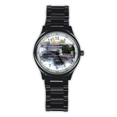 Lighthouse Art Sea Ocean Vintage Stainless Steel Round Watch by Sapixe