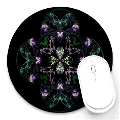 Fractal Fractal Art Texture Round Mousepads by Sapixe