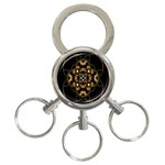 Fractal Stained Glass Ornate 3-Ring Key Chain Front