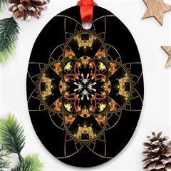 Fractal Stained Glass Ornate Oval Ornament (two Sides) by Sapixe