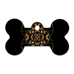 Fractal Stained Glass Ornate Dog Tag Bone (one Side) by Sapixe