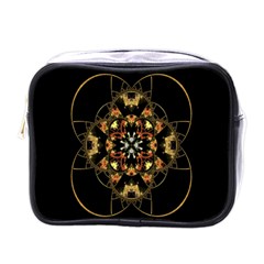 Fractal Stained Glass Ornate Mini Toiletries Bag (one Side)