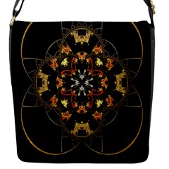 Fractal Stained Glass Ornate Flap Closure Messenger Bag (s) by Sapixe