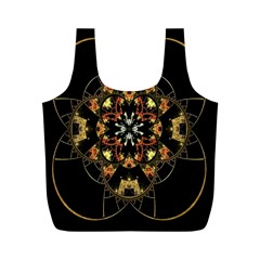 Fractal Stained Glass Ornate Full Print Recycle Bag (m) by Sapixe