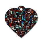 Stained Glass Mosaic Abstract Dog Tag Heart (Two Sides) Back