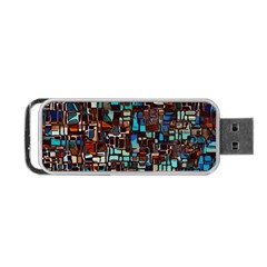 Stained Glass Mosaic Abstract Portable Usb Flash (two Sides) by Sapixe