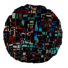 Stained Glass Mosaic Abstract Large 18  Premium Round Cushions by Sapixe