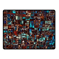 Stained Glass Mosaic Abstract Double Sided Fleece Blanket (small)  by Sapixe