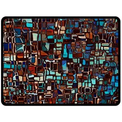 Stained Glass Mosaic Abstract Double Sided Fleece Blanket (large)  by Sapixe