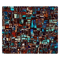 Stained Glass Mosaic Abstract Double Sided Flano Blanket (small)  by Sapixe