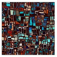 Stained Glass Mosaic Abstract Large Satin Scarf (square) by Sapixe