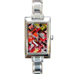 Maze Mazes Fabric Fabrics Color Rectangle Italian Charm Watch Front