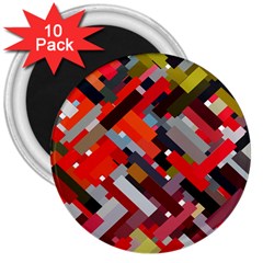 Maze Mazes Fabric Fabrics Color 3  Magnets (10 Pack)  by Sapixe