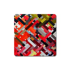 Maze Mazes Fabric Fabrics Color Square Magnet by Sapixe