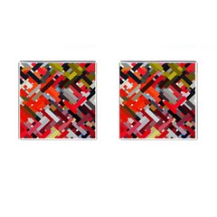 Maze Mazes Fabric Fabrics Color Cufflinks (square) by Sapixe