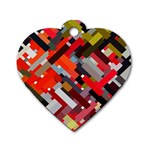 Maze Mazes Fabric Fabrics Color Dog Tag Heart (Two Sides) Back