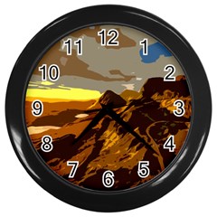 Scotland Monti Mountains Mountain Wall Clock (black) by Sapixe