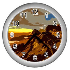 Scotland Monti Mountains Mountain Wall Clock (silver) by Sapixe