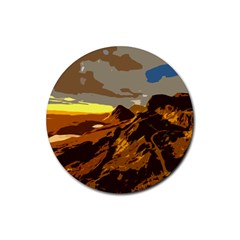 Scotland Monti Mountains Mountain Rubber Round Coaster (4 Pack)  by Sapixe