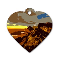 Scotland Monti Mountains Mountain Dog Tag Heart (one Side) by Sapixe