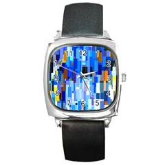 Color Colors Abstract Colorful Square Metal Watch by Sapixe