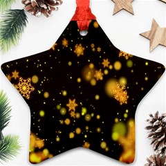 Background Black Blur Colorful Star Ornament (two Sides) by Sapixe