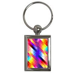 Abstract Background Colorful Pattern Key Chain (rectangle) by Sapixe