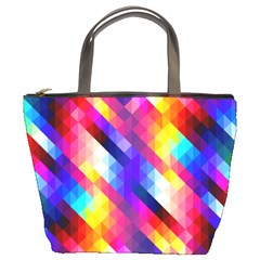 Abstract Background Colorful Pattern Bucket Bag by Sapixe