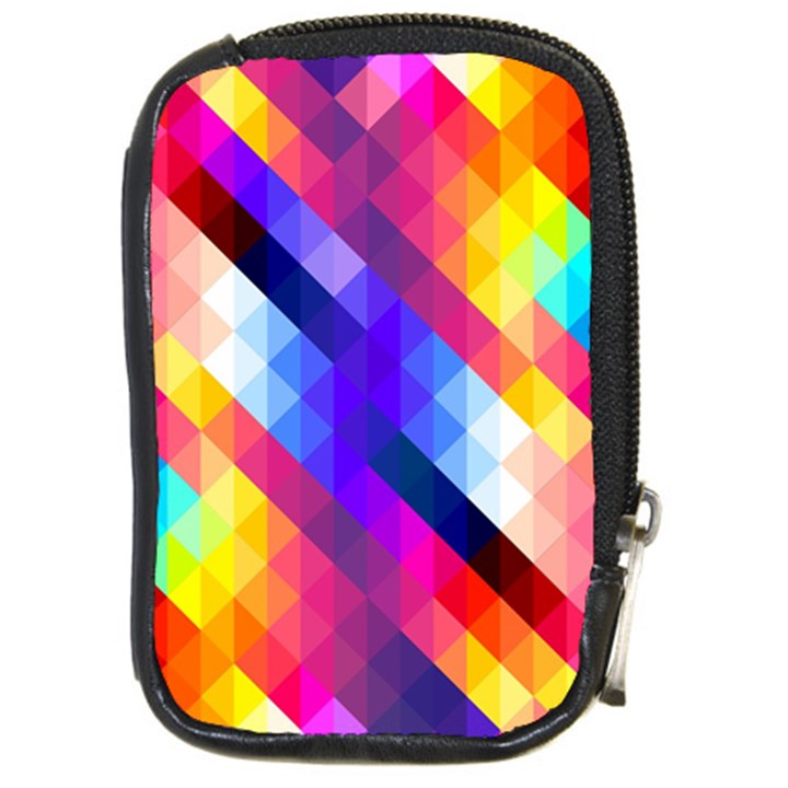 Abstract Background Colorful Pattern Compact Camera Leather Case