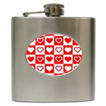 Background Card Checker Chequered Hip Flask (6 oz) Front