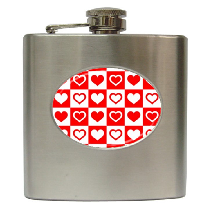 Background Card Checker Chequered Hip Flask (6 oz)