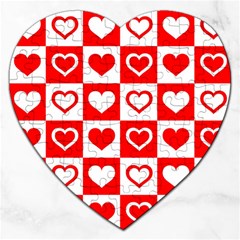 Background Card Checker Chequered Jigsaw Puzzle (heart) by Sapixe