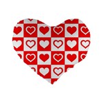 Background Card Checker Chequered Standard 16  Premium Heart Shape Cushions Front