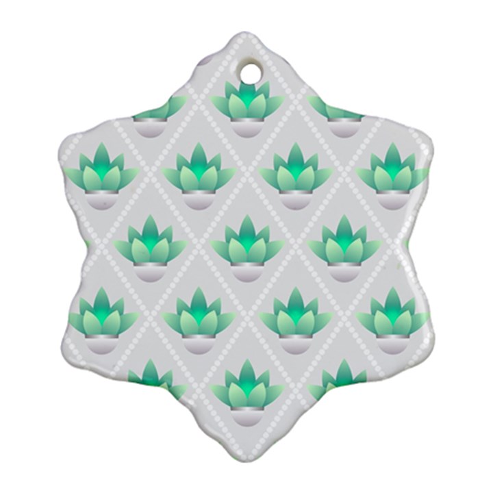 Plant Pattern Green Leaf Flora Ornament (Snowflake)