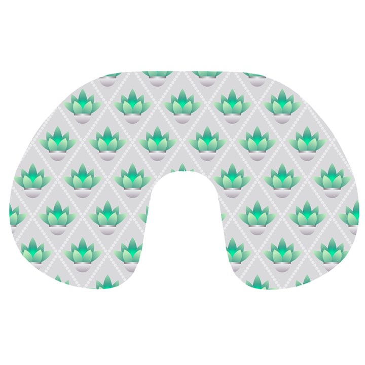 Plant Pattern Green Leaf Flora Travel Neck Pillow