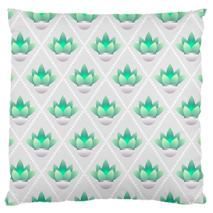 Plant Pattern Green Leaf Flora Standard Flano Cushion Case (One Side)