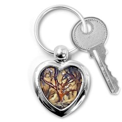 Tree Forest Woods Nature Landscape Key Chain (heart) by Sapixe