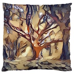 Tree Forest Woods Nature Landscape Large Flano Cushion Case (two Sides) by Sapixe