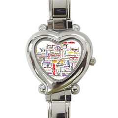 Writing Author Motivation Words Heart Italian Charm Watch by Sapixe