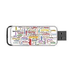 Writing Author Motivation Words Portable Usb Flash (two Sides) by Sapixe