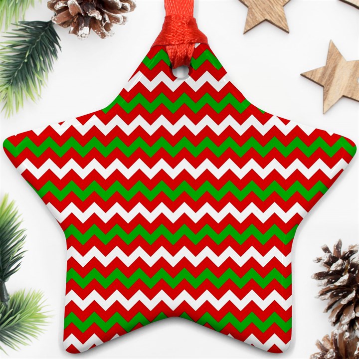 Christmas Paper Scrapbooking Pattern Star Ornament (Two Sides)