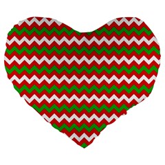 Christmas Paper Scrapbooking Pattern Large 19  Premium Flano Heart Shape Cushions by Sapixe