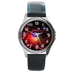 Physics Quantum Physics Particles Round Metal Watch by Sapixe