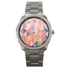 Background Geometric Triangle Sport Metal Watch by Sapixe