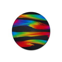 Colorful Background Rubber Coaster (round)  by Sapixe