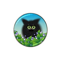 Kitten Black Furry Illustration Hat Clip Ball Marker by Sapixe