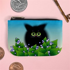 Kitten Black Furry Illustration Mini Coin Purse by Sapixe